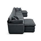 Canapé sectionnel modulaire en velours côtelé 6 places en U surdimensionné avec poufs