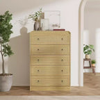 Commode haute en rotin de 79 cm, commode à 5 tiroirs pour chambre à coucher, commodes et chiffonniers, commode moderne pour chambre à coucher, salon, couloir