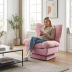 Fauteuil pivotant d'appoint moderne, fauteuil de salon 360°, coussin épais, rembourrage confortable, pour chambre, appartement, bureau