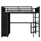 Lit mezzanine taille XL avec armoire intégrée