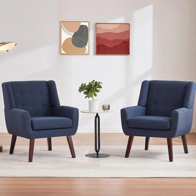 Lot de 2 fauteuils d'appoint modernes capitonnés HUIMO