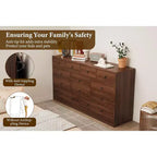 Acekool Commode 12 Tiroirs avec Prises de Courant, Meuble de Rangement en Bois pour Chambre, Salon, Couloir, 155 cm