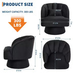 Fauteuil pivotant GustoWave avec accoudoirs, fauteuil rond en velours pivotant à 360° de style Mid-Century, fauteuil moderne pour salon