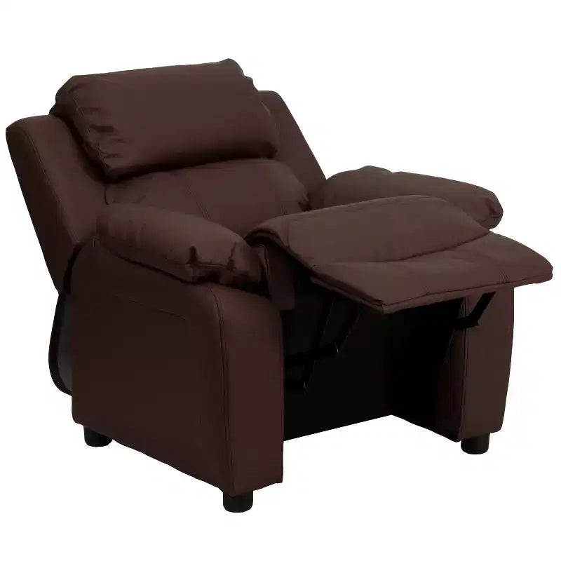 Fauteuil inclinable contemporain Flash Furniture de luxe rembourré pour enfants avec accoudoirs de rangement