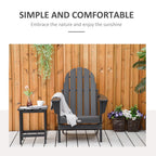 Chaise Outsunny Adirondack Pliante, Chaises de Plage Longues en Plastique HDPE Tout Temps pour Patio, Terrasse et Mobilier de Jardin