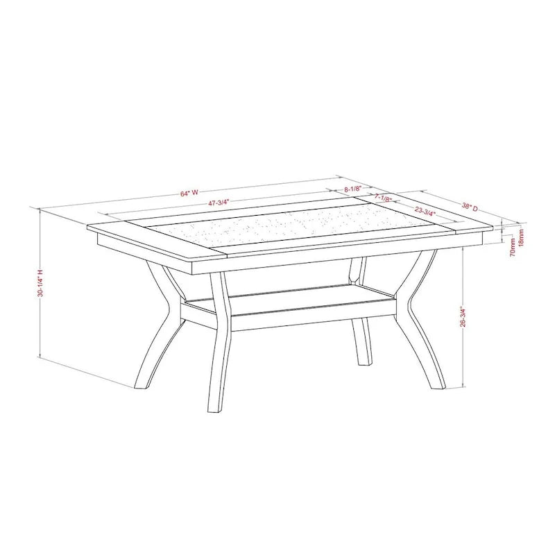 Ensemble de salle à manger 7 pièces avec table de rangement Dionne de Furniture of America