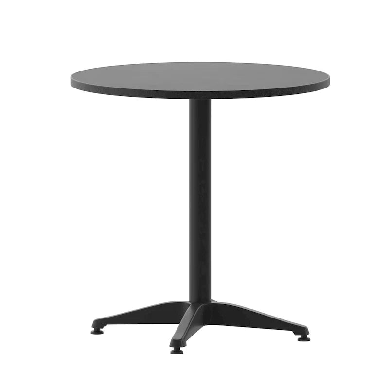 Table d'intérieur/extérieur en aluminium à plateau lisse de 27,5 po avec base