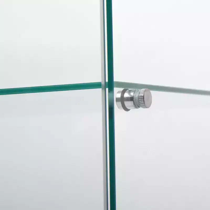 MAYEERTY Vitrine à deux portes en verre avec 3 étagères, meuble d'exposition sur pied 125,2x80,5x36,3 cm, pour salon, chambre, bureau, blanc