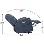 Fauteuil inclinable Power Lift avec massage et chaleur, fauteuils inclinables larges et rembourrés Lazy Boy avec ports USB, Type C et 2 porte-gobelets en acier