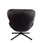 Fauteuil d'appoint Okak, Chaise de bureau pivotante moderne, Chaise moderne en chenille avec similicuir et piètement en métal, Fauteuil d'appoint pour petits espaces
