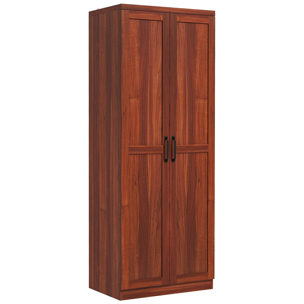 HOMCOM Garde-manger de cuisine 63 pouces à 2 portes, armoire de rangement autoportante avec 5 étagères et 2 étagères réglables pour salle à manger