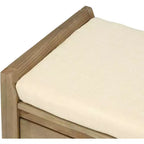 Banc de rangement de ferme Acekool 35,4" avec coussin, banc d'entrée à 2 niveaux avec étagère et 2 tiroirs pour chambre, couloir, salon, finition gris délavé