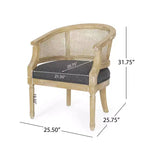 TUYOHW Fauteuil d'appoint moderne en bois avec assise épaisse et confortable, dossier incurvé en rotin, fauteuil de salon pour le séjour, la chambre