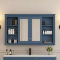 Meuble haut de salle de bain de 47 pouces, Armoire à pharmacie murale avec miroir et étagères ouvertes, Armoire de rangement flottante au-dessus des toilettes pour salle de bain