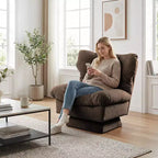 Fauteuil pivotant d'appoint moderne, fauteuil de salon 360°, coussin épais, rembourrage confortable, pour chambre, appartement, bureau