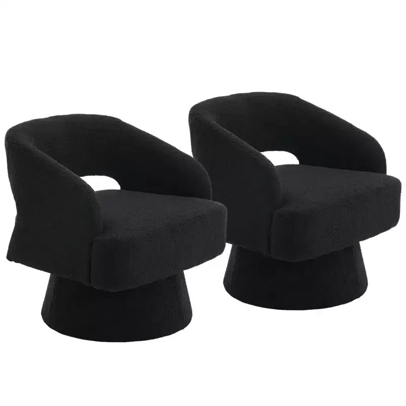Fauteuil pivotant - Fauteuil moderne rembourré avec dossier rayé et rembourrage moelleux, chaise longue ronde pour salon, chambre à coucher (1 pièce)