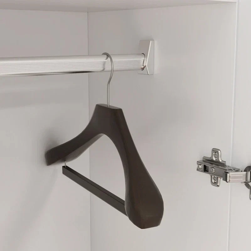 Armoire de chambre autonome à 2 portes avec tringle à vêtements