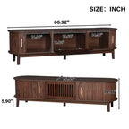 PexFix 66.9 Meuble TV Moderne de Ferme pour TV 75 Pouces, Meuble TV en Bois avec Rangement, Table Console TV pour Salon Chambre, Marron