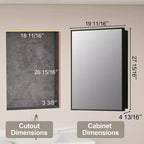 Armoire à pharmacie Elise avec miroir, armoire de salle de bain à montage en surface ou encastré, étagères réglables en verre trempé, réversible