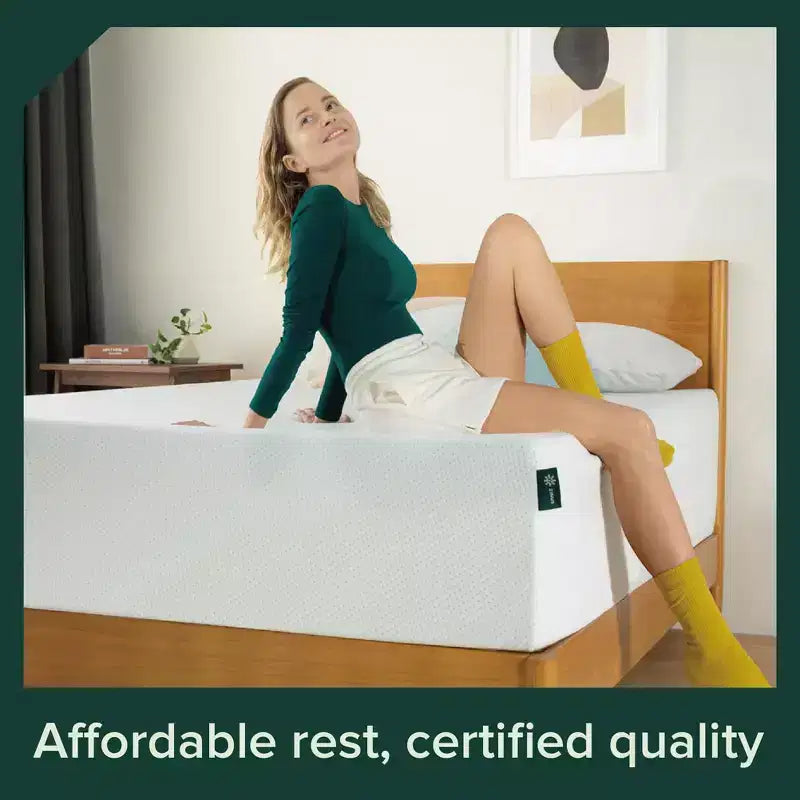 Matelas en mousse à mémoire de forme Zinus 14 King au thé vert, sans fibre de verre, fermeté moyenne, soulagement de la pression zoné, CertiPUR-US, matelas en boîte
