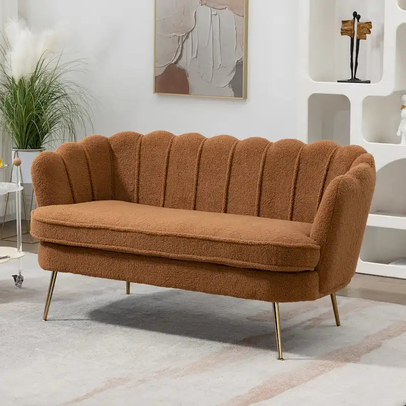 Causeuse rembourrée de style moderne du milieu du siècle, 59 W