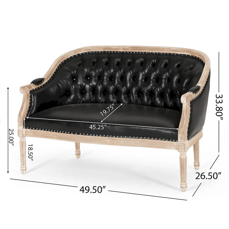 Causeuse capitonnée Faye par Christopher Knight Home