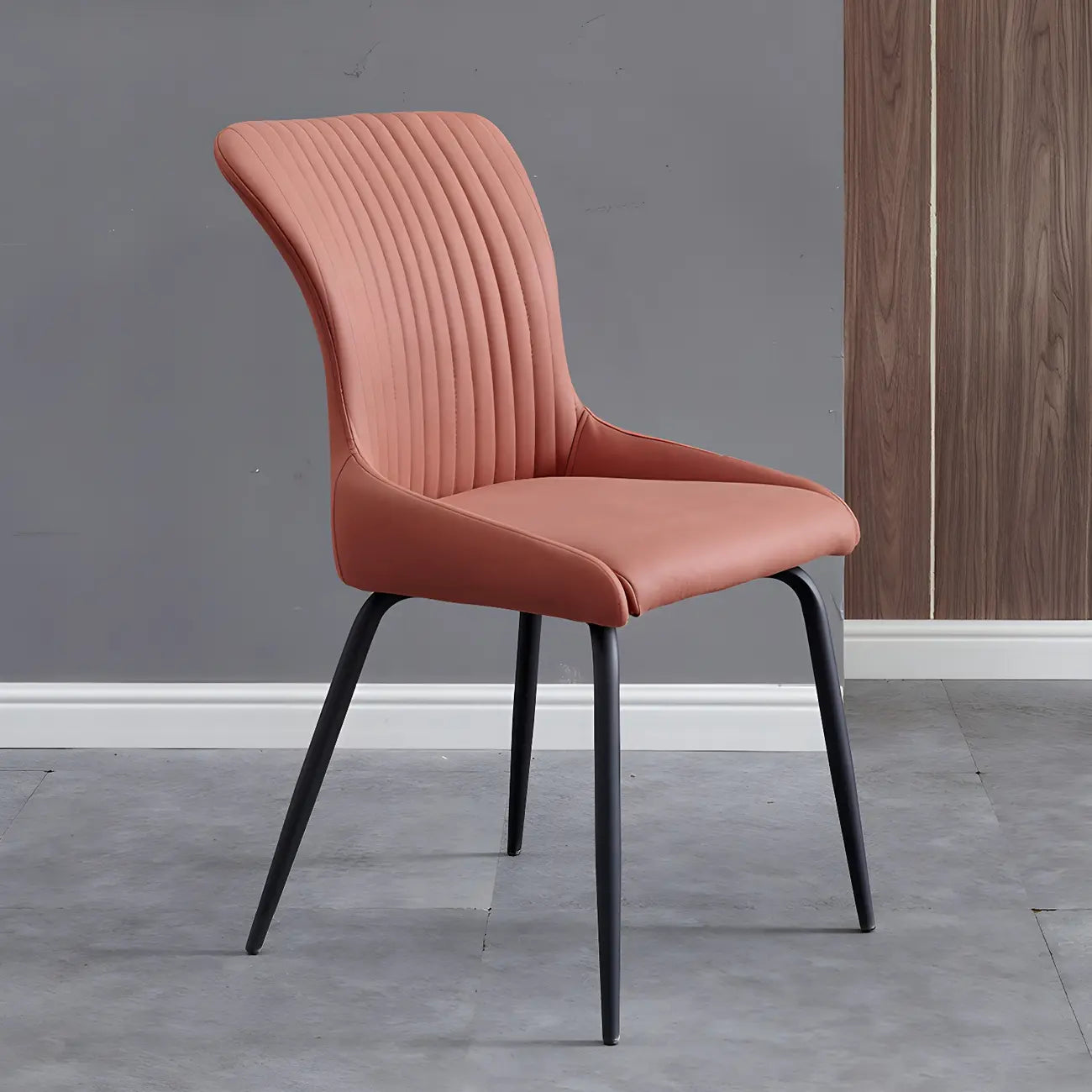 Chaises de salle à manger sans accoudoirs gris foncé industrielles