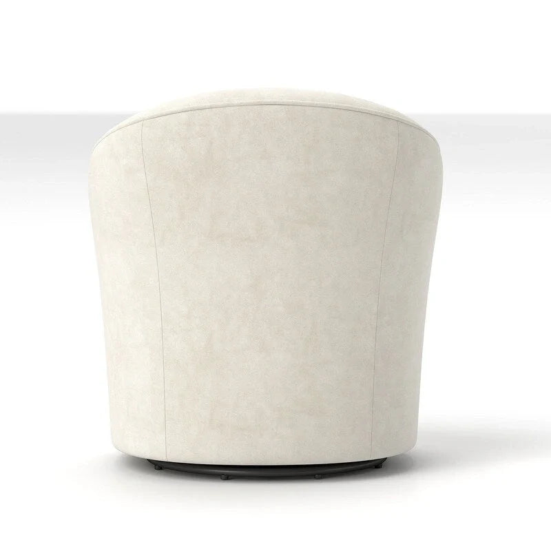 Fauteuil baril pivotant à 360 degrés SEYNAR moderne en velours avec dossier capitonné, lot de 2