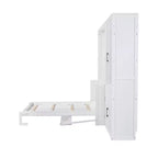 Lit escamotable Queen Size Whisen Modern Design, se pliant dans une armoire avec penderie