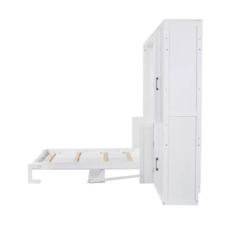 Lit escamotable Queen Size Whisen Modern Design, se pliant dans une armoire avec penderie