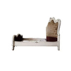 Lit King Size Californie Versailles II Gris Vintage, Cuir Synthétique Gris Vintage & Finition Blanc Os - Acme Furniture