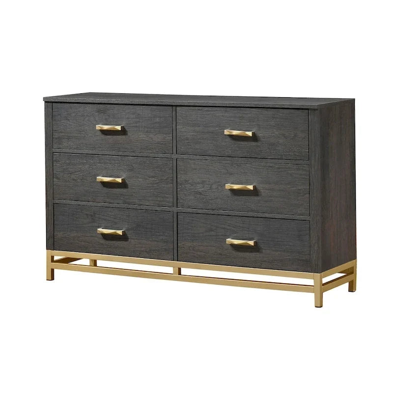 Ensemble de chambre à coucher 3 pièces Wedro marron foncé rustique à panneaux