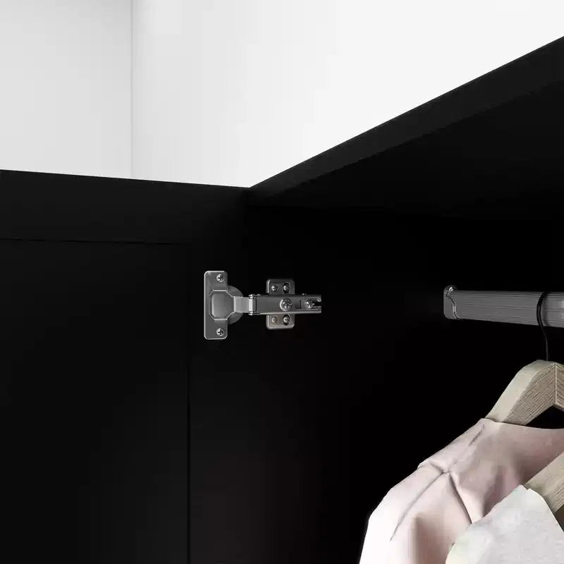 Armoire Keloyid en bois noir de 120 cm avec 2 tiroirs et 5 portes