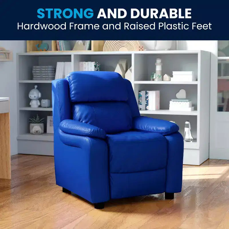 Fauteuil inclinable contemporain Flash Furniture de luxe rembourré pour enfants avec accoudoirs de rangement