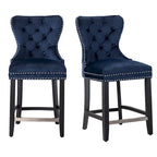 Tabouret de comptoir Carter 24 Wingback Tufted Nailhead (lot de 2)