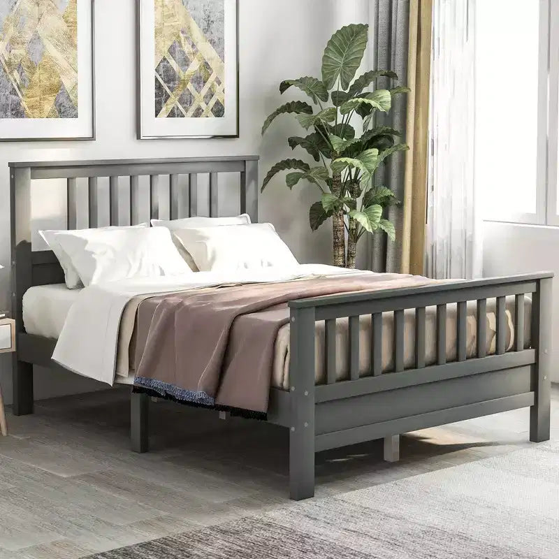 Lit plateforme une place Whisen Wood avec tête et pied de lit