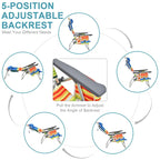 Lot de 4 chaises de plage pliantes de randonnée Costway, 5 positions d'extérieur - Voir détails