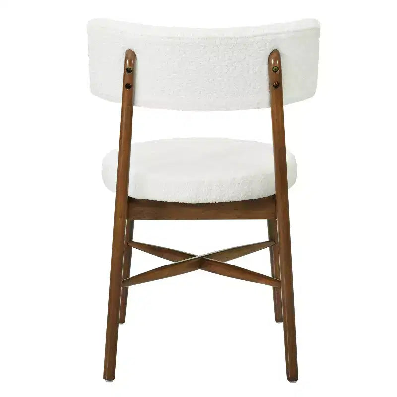Christopher Knight Home Lumen Chaises de salle à manger modernes en bois d'hévéa et mélange de lin (lot de 2)