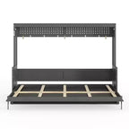 Lit escamotable Dalton en bois GDFStudio avec bureau intégré et station de charge USB