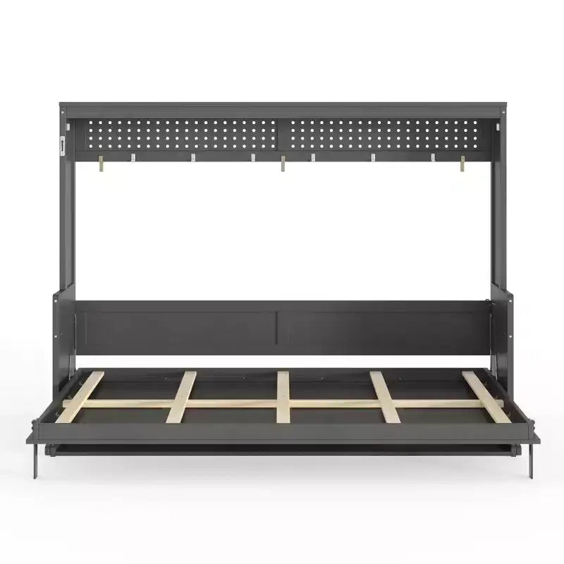 Lit escamotable Dalton en bois GDFStudio avec bureau intégré et station de charge USB