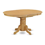 HomeStock Belmont Table de salle à manger ovale 7 pièces 42/60 avec rallonge papillon de 18 po et 6 chaises Parson avec pieds finition chêne et tissu lin - Couleur kaki foncé