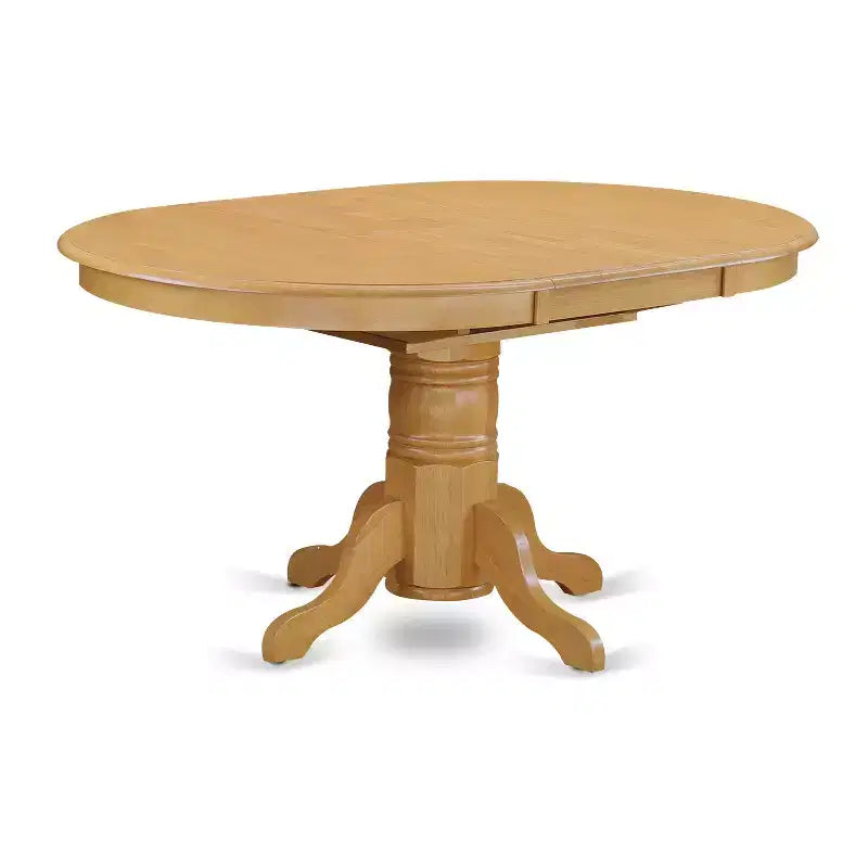 HomeStock Belmont Table de salle à manger ovale 7 pièces 42/60 avec rallonge papillon de 18 po et 6 chaises Parson avec pieds finition chêne et tissu lin - Couleur kaki foncé