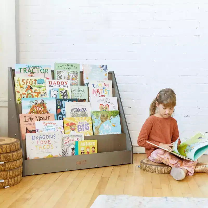 ECR4Kids Étagère à Livres et de Présentation en Bois, Simple Face, Montessori