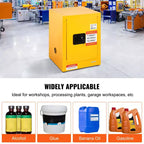 Armoire de sécurité pour produits inflammables, 12 gal, Armoire de stockage de liquides inflammables en acier laminé à froid, 16,9 x 16,9 x 22 po Antidéflagrante, Jaune