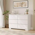Commode à 6 tiroirs pour chambre à coucher, commode en bois de 120 cm de large, organisateur de rangement, meuble TV pour salon, couloir, entrée