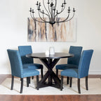 Ensemble de salle à manger 5 pièces Mytzi de Roundhill Furniture, table à manger à piètement croisé avec 4 chaises élégantes