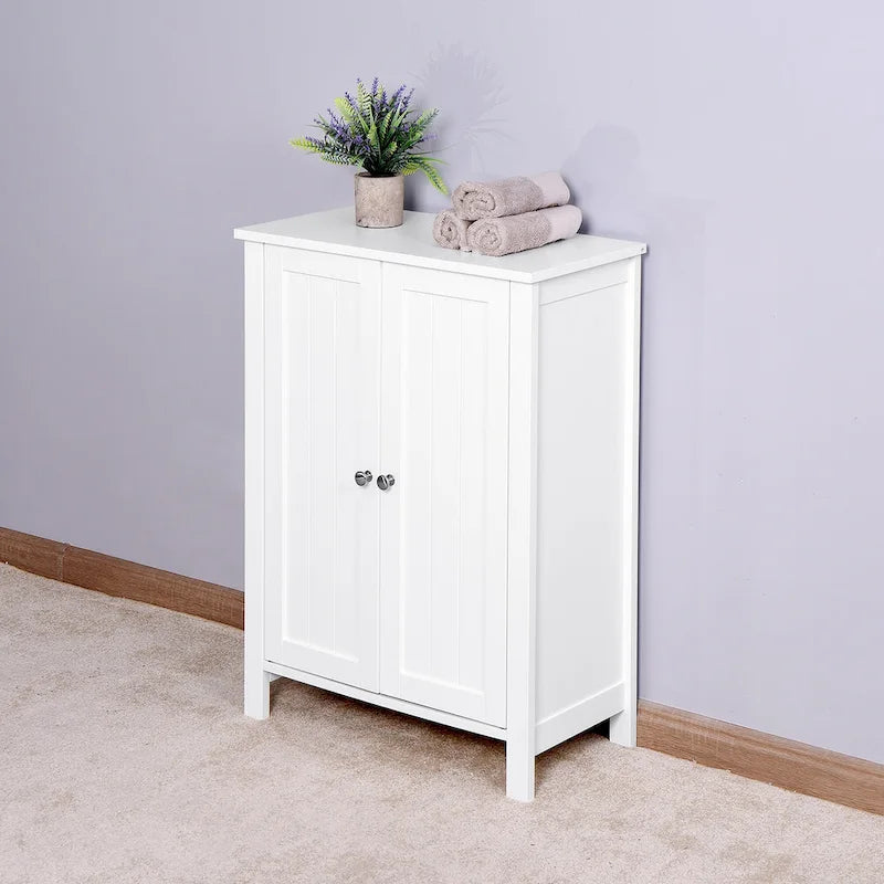 Meuble de rangement de salle de bain au sol avec double porte