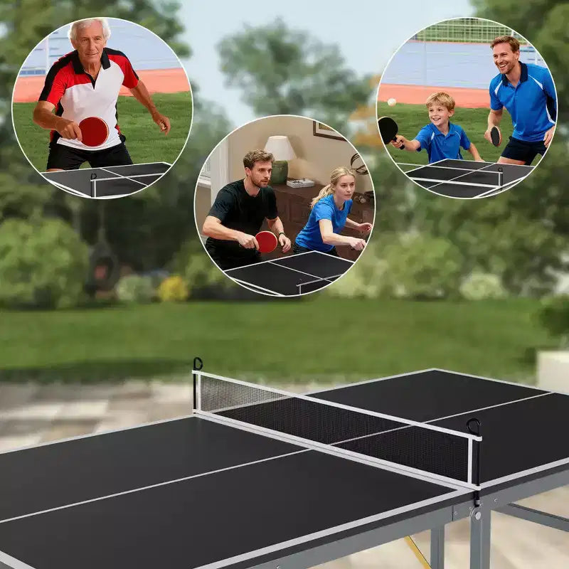 Table de ping-pong portable, 183x91 cm, professionnelle, pour intérieur/extérieur, avec filet, 2 raquettes et 3 balles, pour adultes/adolescents