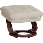 Fauteuil Inclinable BenchMaster Kyle en Faux Cuir Taupe Fauteuil Moderne avec Repose-pieds Ottomane Inclinable Manuellement Ergonomique et Pivotant pour Chambre Salon Lecture