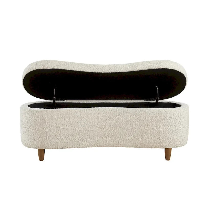 Banc de rangement rabattable INK+IVY Bailey Taupe Boucle